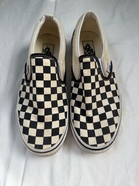 Vans Slip-On Checkerboard Sneakers - Black & White